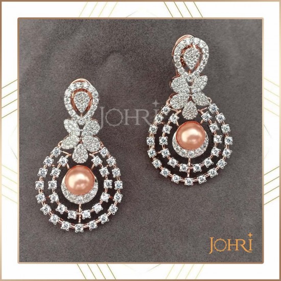 Pink pearl earring