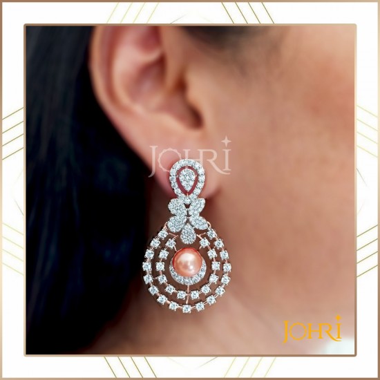 Pink pearl earring