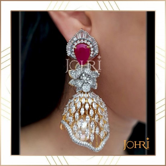 Flipkart.com - Buy Total fashion Total Fashion American Diamond CZ Fashion  Jewellery Traditional Ethnic Big Jhumka Earrings Cubic Zirconia Alloy  Jhumki Earring Online at Best Prices in India