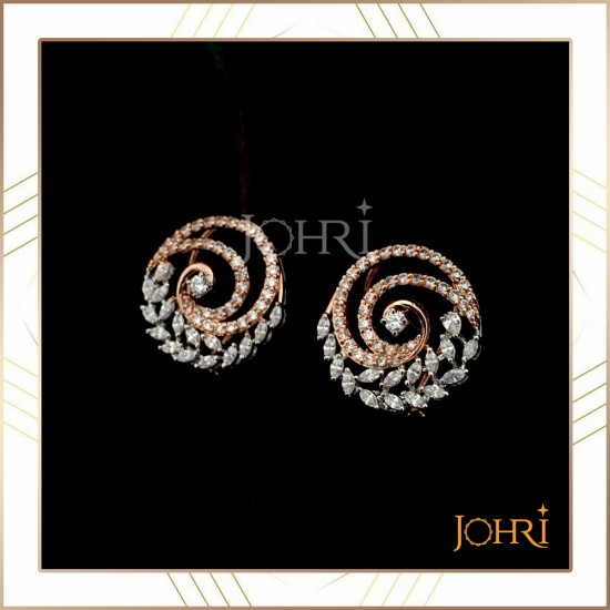 CZ rosegold earring