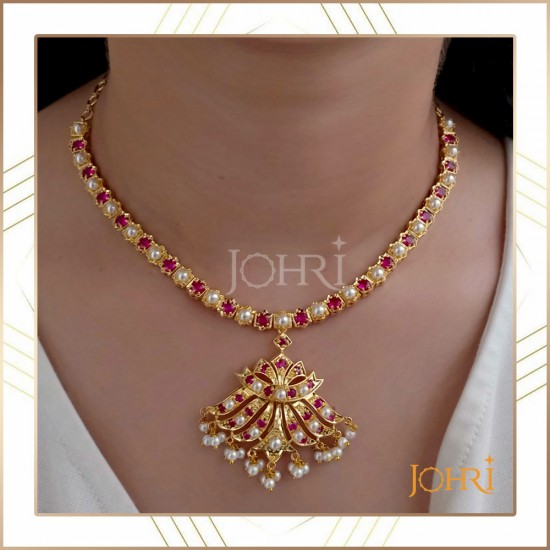 Ruby drop necklace | Ruby necklace designs, Gold jewelry simple, Gold  necklace designs