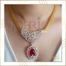 Leaves Ruby Pendant